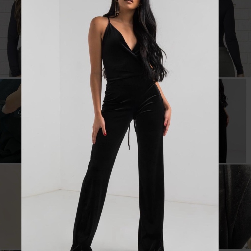 Elegant VELVET Black Women's Jumpsuit